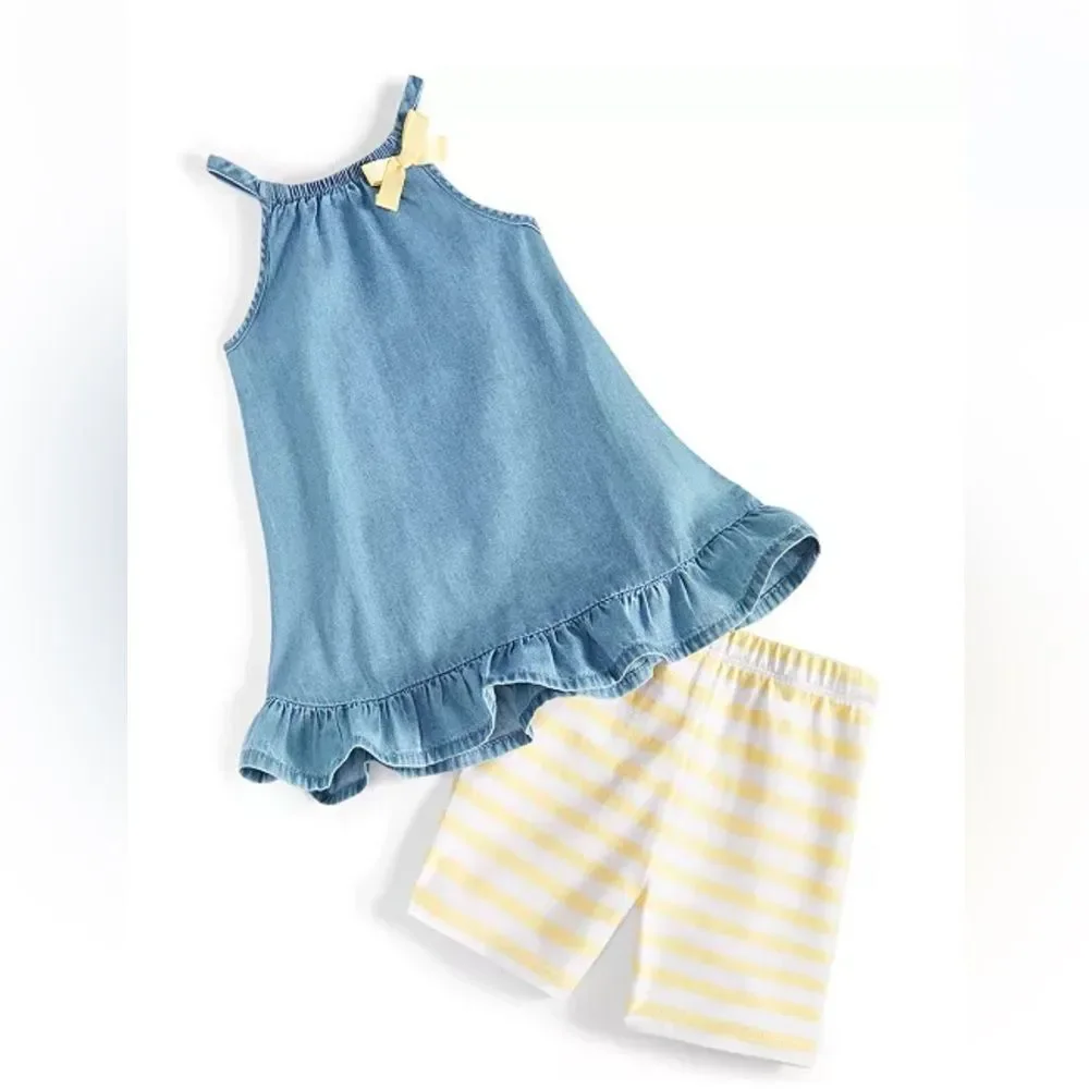 First Impressions Baby Girls Halter Tunic and Shorts, 2 Piece Set,